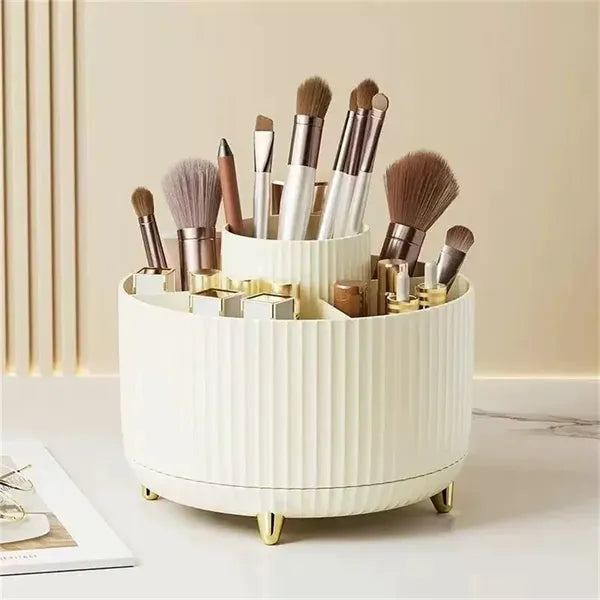 360 Rotating Makeup Brush Holder with Storage Countertop