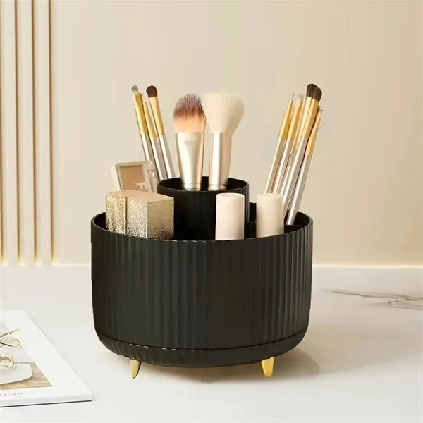 360 Rotating Makeup Brush Holder with Storage Countertop