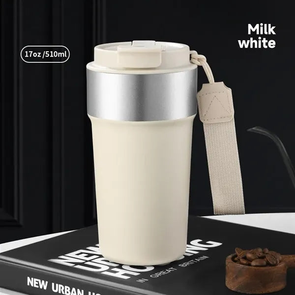 17 Oz Portable Stainless Steel Straw Coffee Bottle