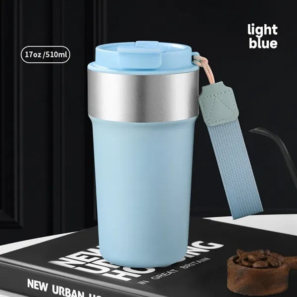 17 Oz Portable Stainless Steel Straw Coffee Bottle