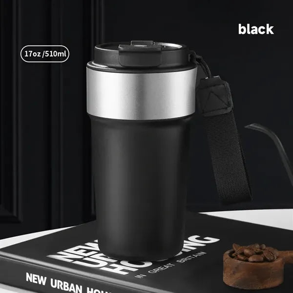 17 Oz Portable Stainless Steel Straw Coffee Bottle
