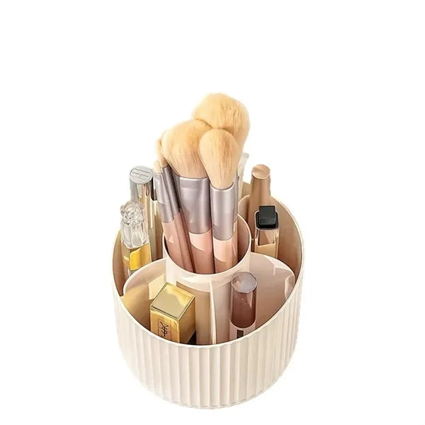 360 Rotating Makeup Brush Holder Open Design Vanity Organize