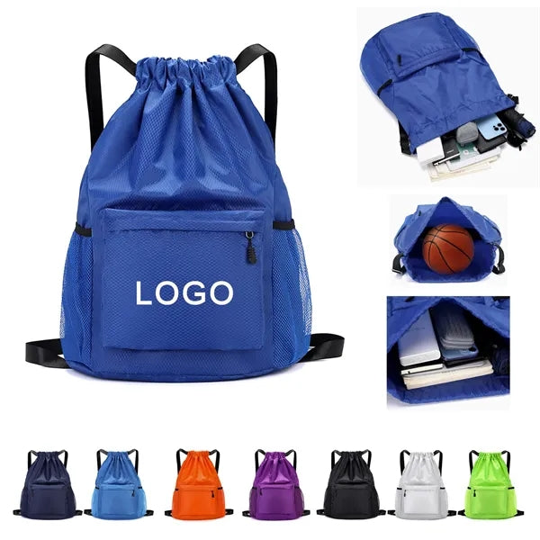 Hiking Sports Multi-pocket Adjustable L Drawstring Backpack
