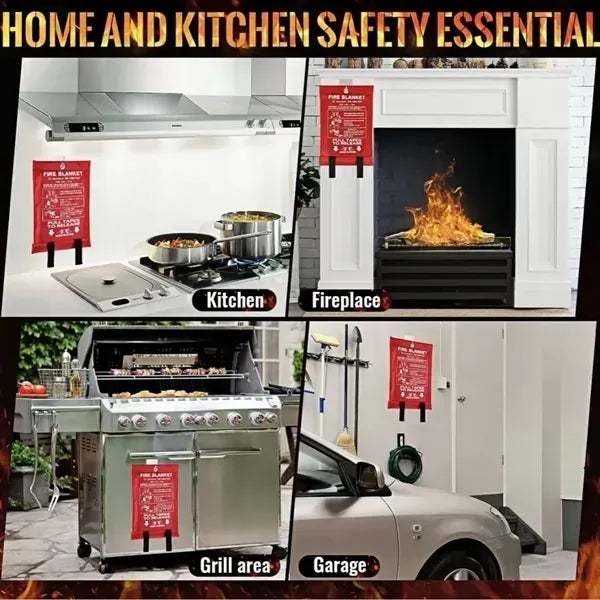 Emergency Fire Blanket for Kitchen, Home & Outdoor Safety