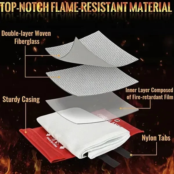 Emergency Fire Blanket for Kitchen, Home & Outdoor Safety