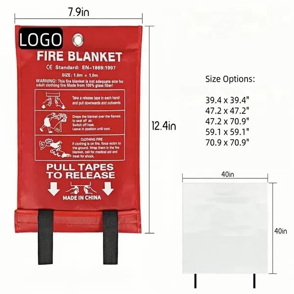 Emergency Fire Blanket for Kitchen, Home & Outdoor Safety