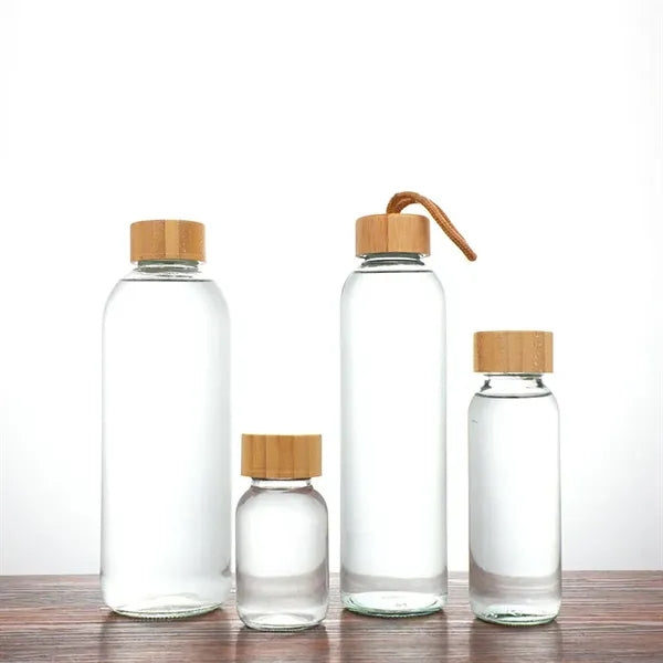 Logo Glass Water Bottle with Stainless steel and lid