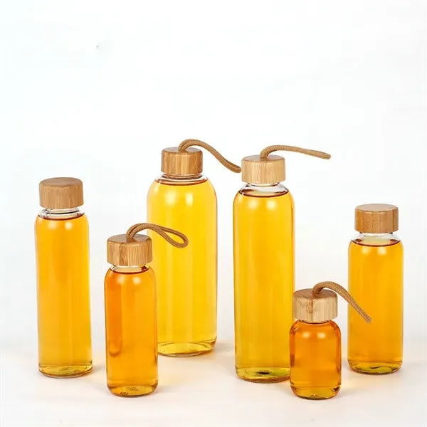 Logo Glass Water Bottle with Stainless steel and lid