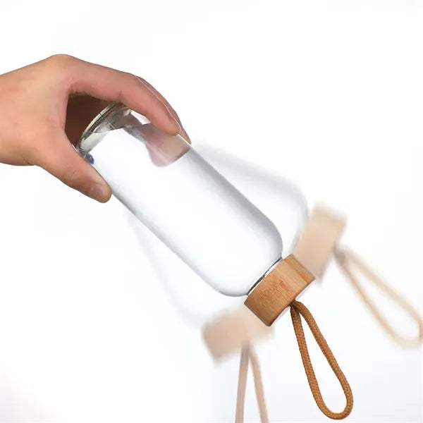 Logo Glass Water Bottle with Stainless steel and lid