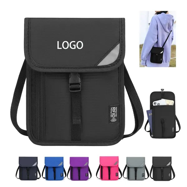 Travel Wallet Neck Pouch with RFID Blocking