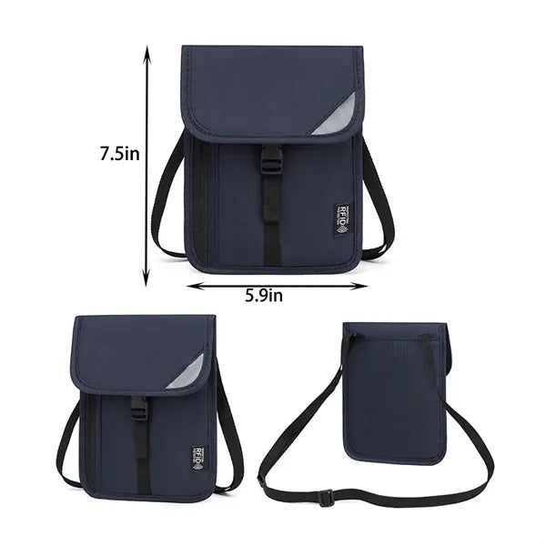 Travel Wallet Neck Pouch with RFID Blocking