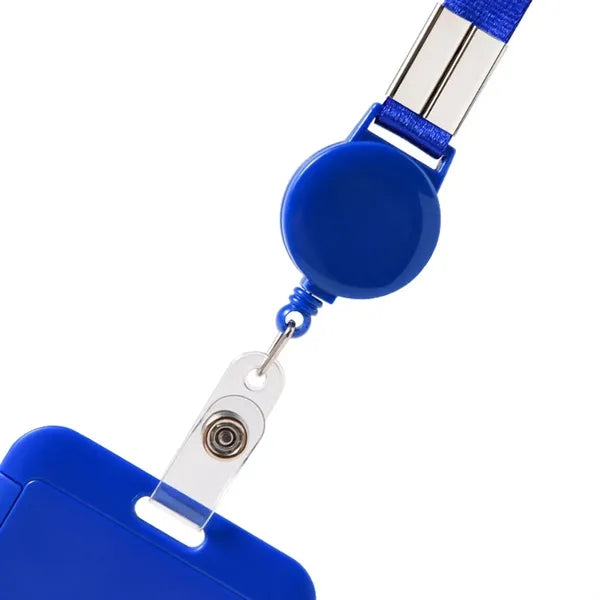 Retractable Flat Polyester Lanyard with Badge Reel