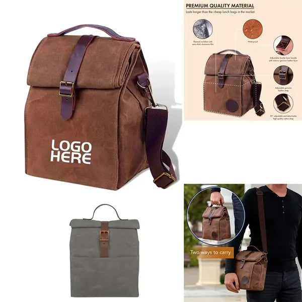 Vintage Waxed Canvas Cooler Tote 12L
