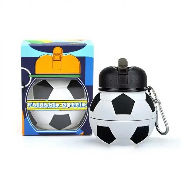 Foldable Silicone Soccer Water Bottle