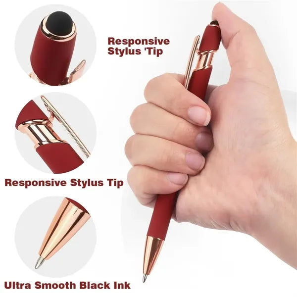 Retractable Ballpoint Pen with Stylus tip