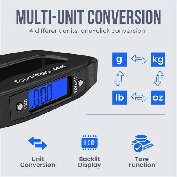 Digital Luggage Scale, 50KG with 10g Deviation, Portable Han