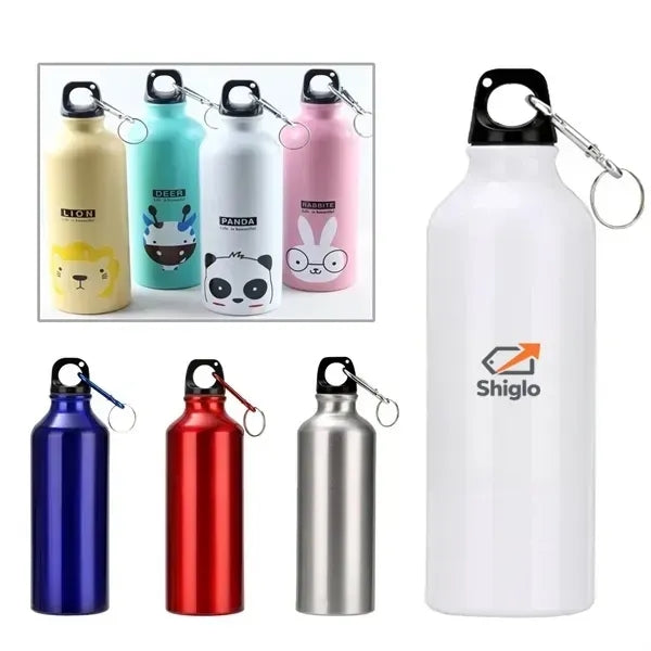 25 oz Aluminum Water Bottle with Carabiner Clip