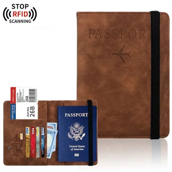 RFID Blocking Passport Holder Wallet Travel Organizer
