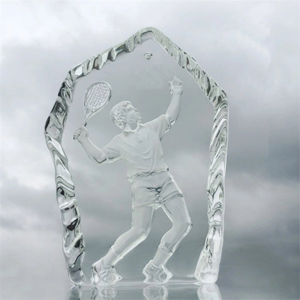 Tennis Swing Crystal Trophy