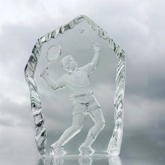 Tennis Swing Crystal Trophy