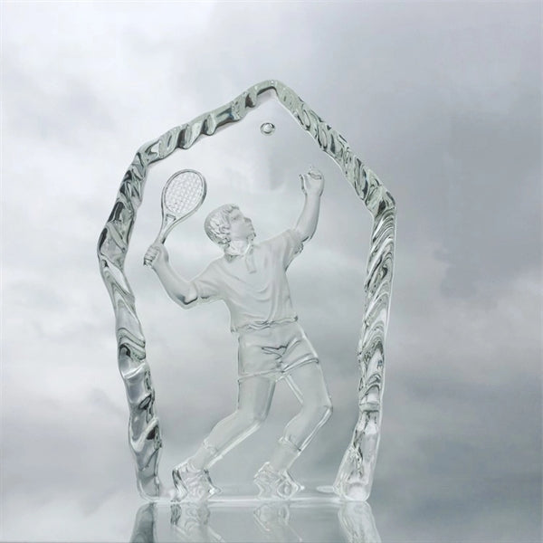 Tennis Swing Crystal Trophy
