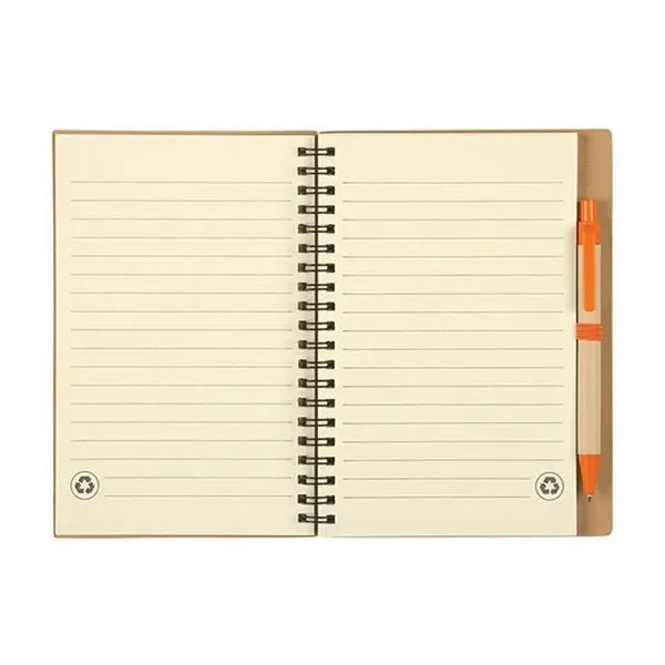 Kraft paper Spiral Notebook with Pen - 7 inches x 5 inches