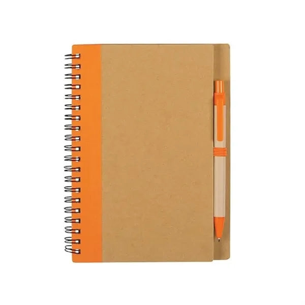 Kraft paper Spiral Notebook with Pen - 7 inches x 5 inches
