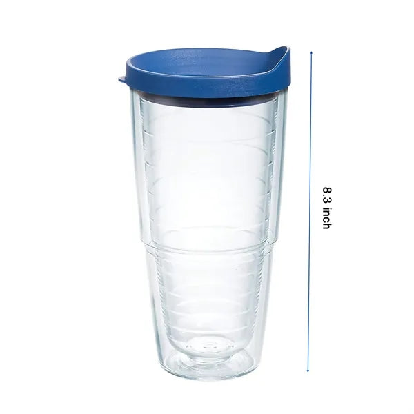 24 oz Clear Plastic Double Wall Tumbler Cup