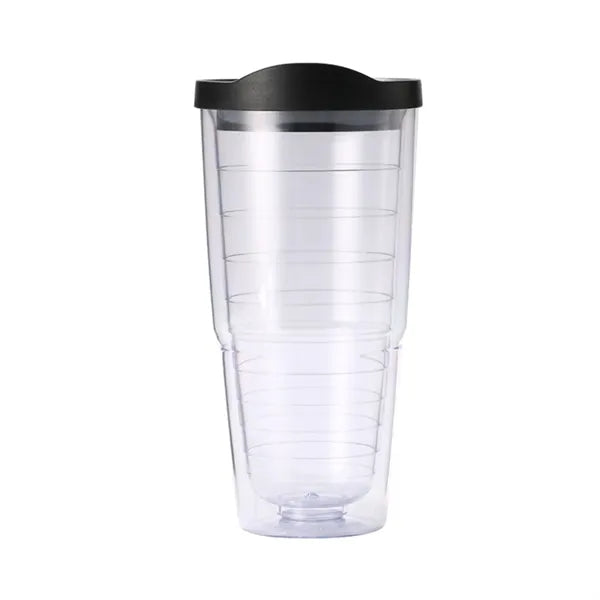 24 oz Clear Plastic Double Wall Tumbler Cup