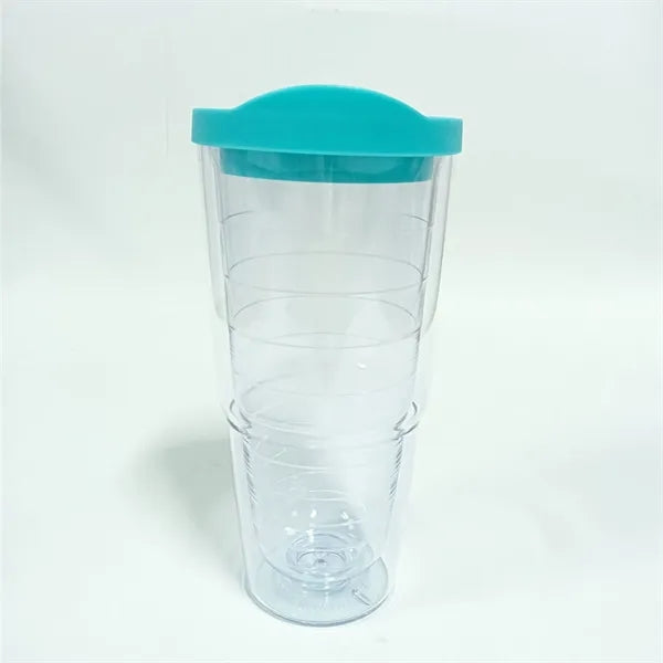 24 oz Clear Plastic Double Wall Tumbler Cup