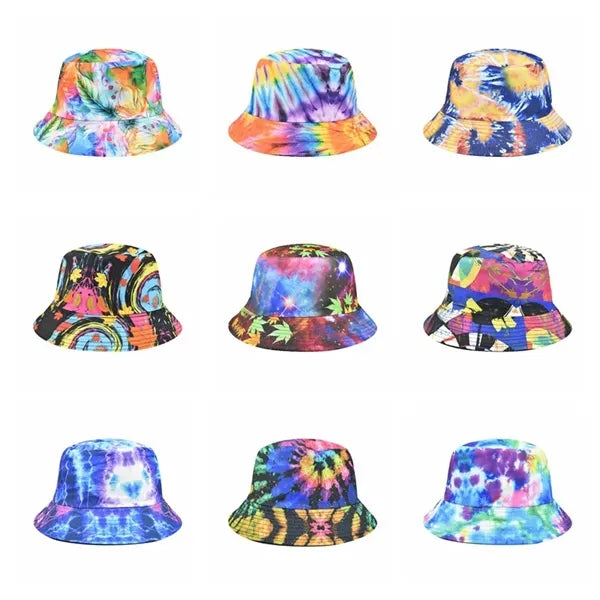 Sun Protection Tie Dye Bucket Hat Double-sided