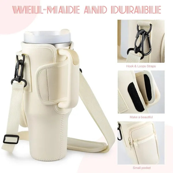 Water Bottle Bag with Shoulder Strap for 40 oz Tumble