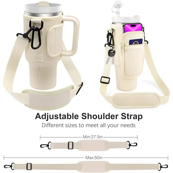 Water Bottle Bag with Shoulder Strap for 40 oz Tumble