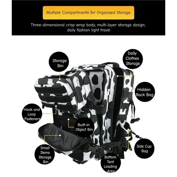 45L Water Resistant Camo Tactical Backpack with MOLLE System