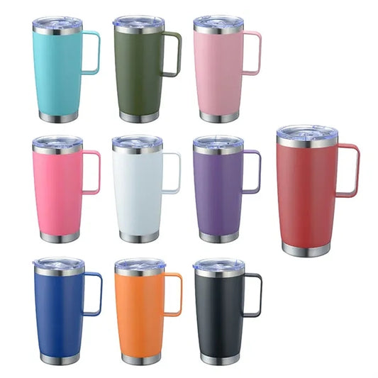20oz Stainless Steel Insulated Tumbler with Handle and Lid