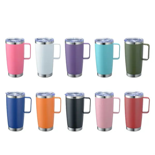 20oz Stainless Steel Insulated Tumbler with Handle and Lid