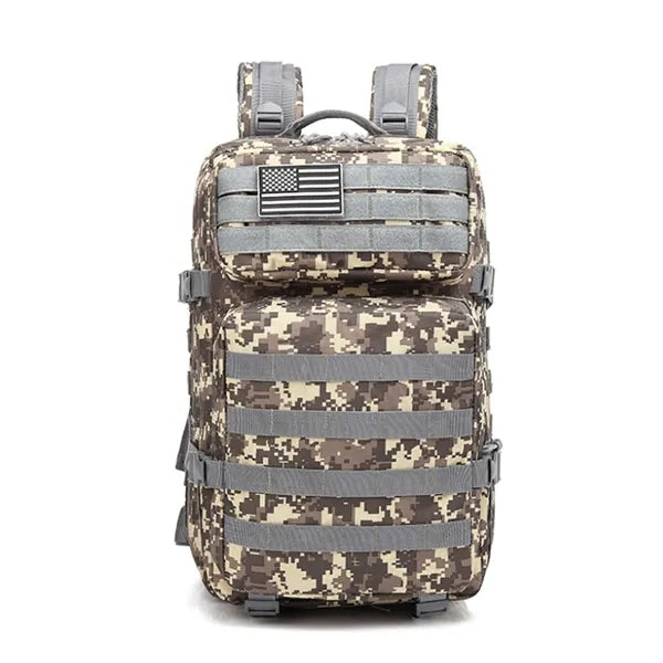 45L Camo Tactical Backpack with MOLLE System for Outdoor Use