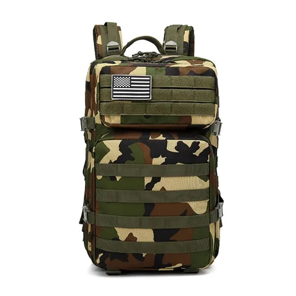 45L Camo Tactical Backpack with MOLLE System for Outdoor Use