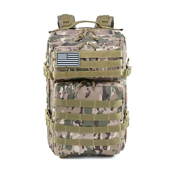 45L Camo Tactical Backpack with MOLLE System for Outdoor Use