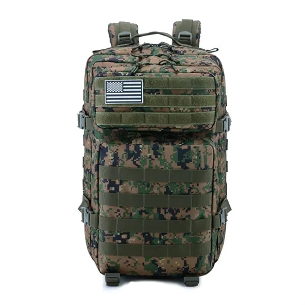 45L Camo Tactical Backpack with MOLLE System for Outdoor Use
