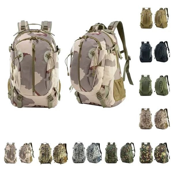 30L Camo Tactical Backpack with MOLLE System for Outdoor Use