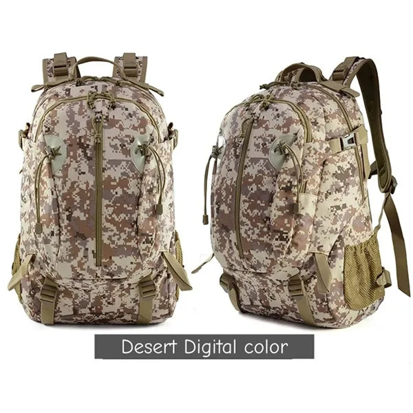 30L Camo Tactical Backpack with MOLLE System for Outdoor Use