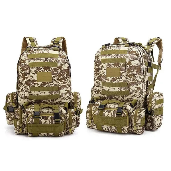 Modular Camo Tactical Backpack with Detachable Pouches