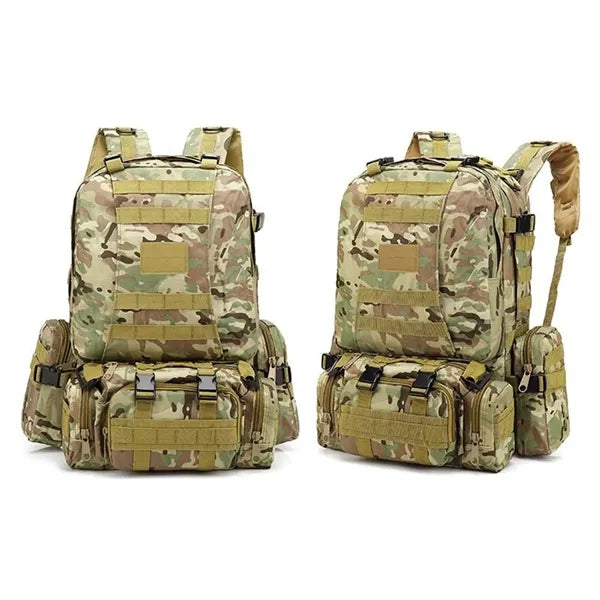 Modular Camo Tactical Backpack with Detachable Pouches