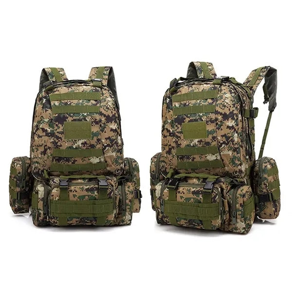 Modular Camo Tactical Backpack with Detachable Pouches