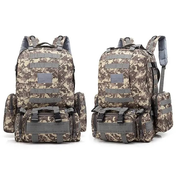 Modular Camo Tactical Backpack with Detachable Pouches
