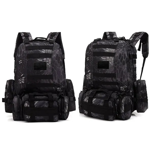 Modular Camo Tactical Backpack with Detachable Pouches