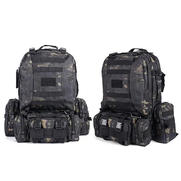 Modular Camo Tactical Backpack with Detachable Pouches
