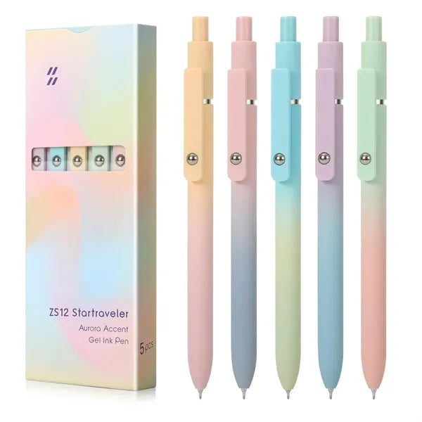 5 Pcs 0.7mm Quick Dry Black Ink Pens