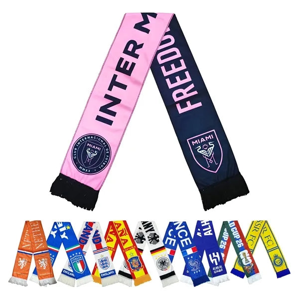 Acrylic Knitted Stadium Sports Scarf With Fringe